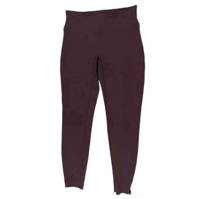 Spanx High Rise Leggings Women's MT Medium Tall Maroon Stretch Tight Ankle EUC